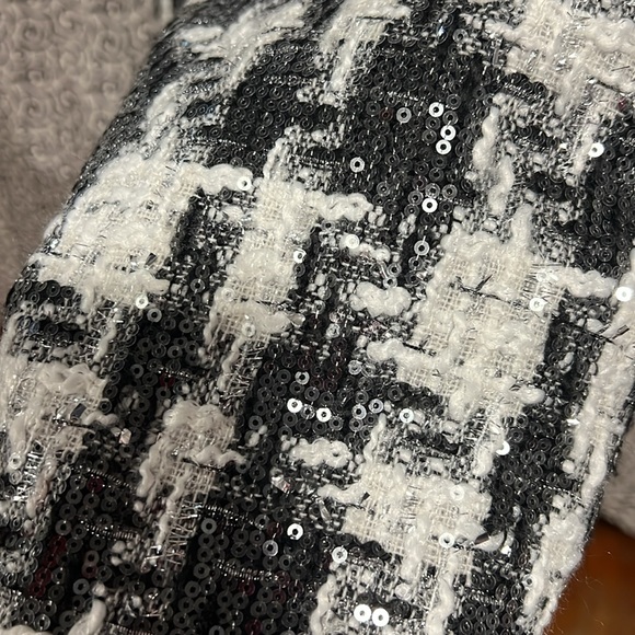 Dolce Cabo Black White Sequin Jacket Size Large - Picture 5 of 7